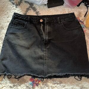 Black Denim Skirt